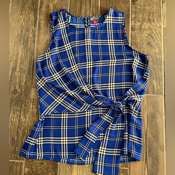 Vince Camuto plaid tank blouse - Picture 1 of 3